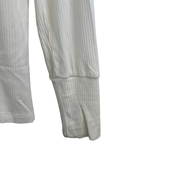 Loft White Button V Neck Long Sleeve Ribbon Casual Shirt Womens Size Large - Picture 10 of 14